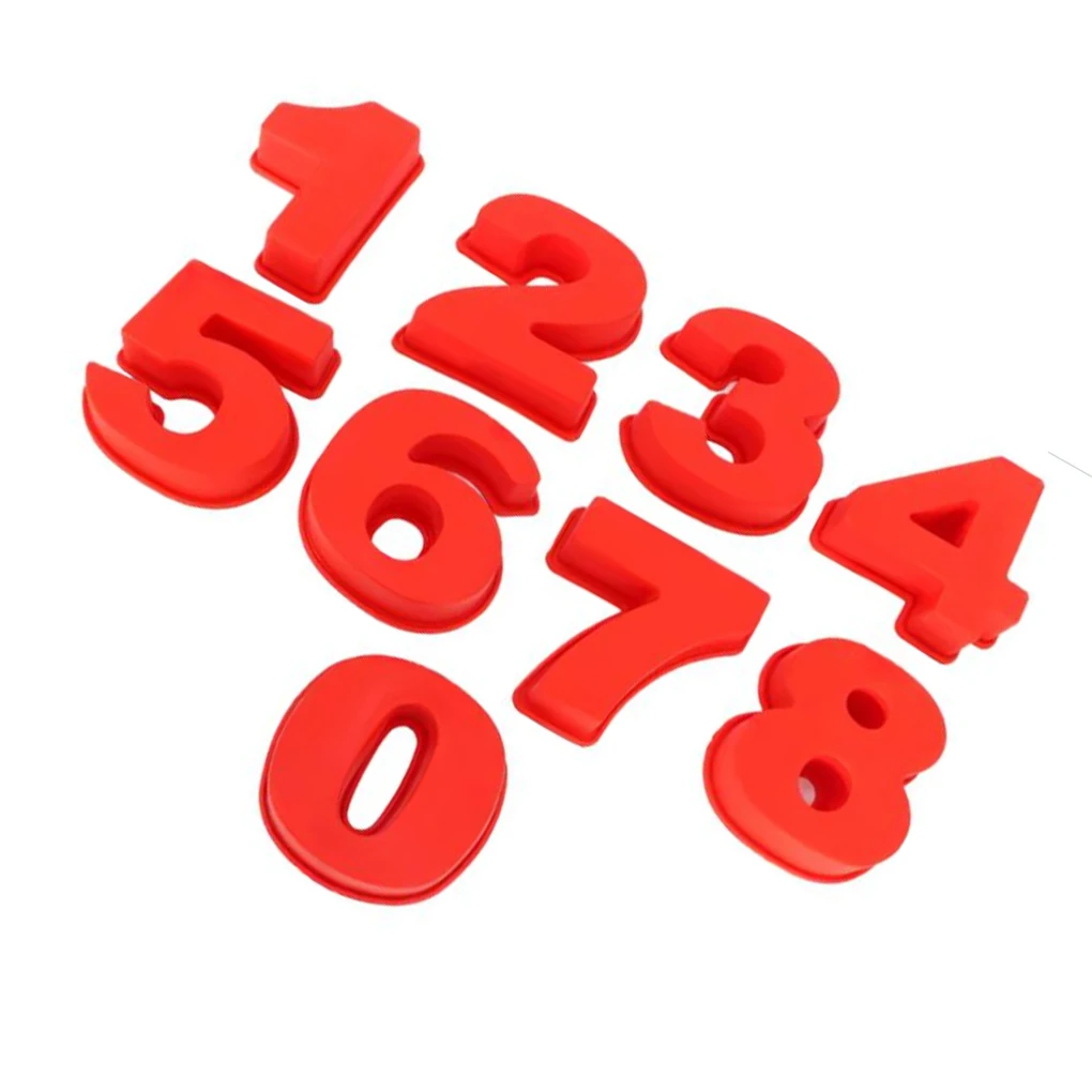 

Силиконовая форма для торта, 0-8 цифр, Красная форма, инструменты для украшения, антипригарная посуда для выпечки, устойчивая к высоким температурам, противень для кухни