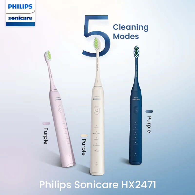

Philips HX2471 электрическая зубная щетка Sonicare 5 режимов чувствительный уход за полостью рта Отбеливание зубов щетка для чистки зубов для взрослых