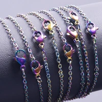1pc 1 62mm stainless steel rainbow color o chain necklace for diy jewelry findings making materials handmade supplies