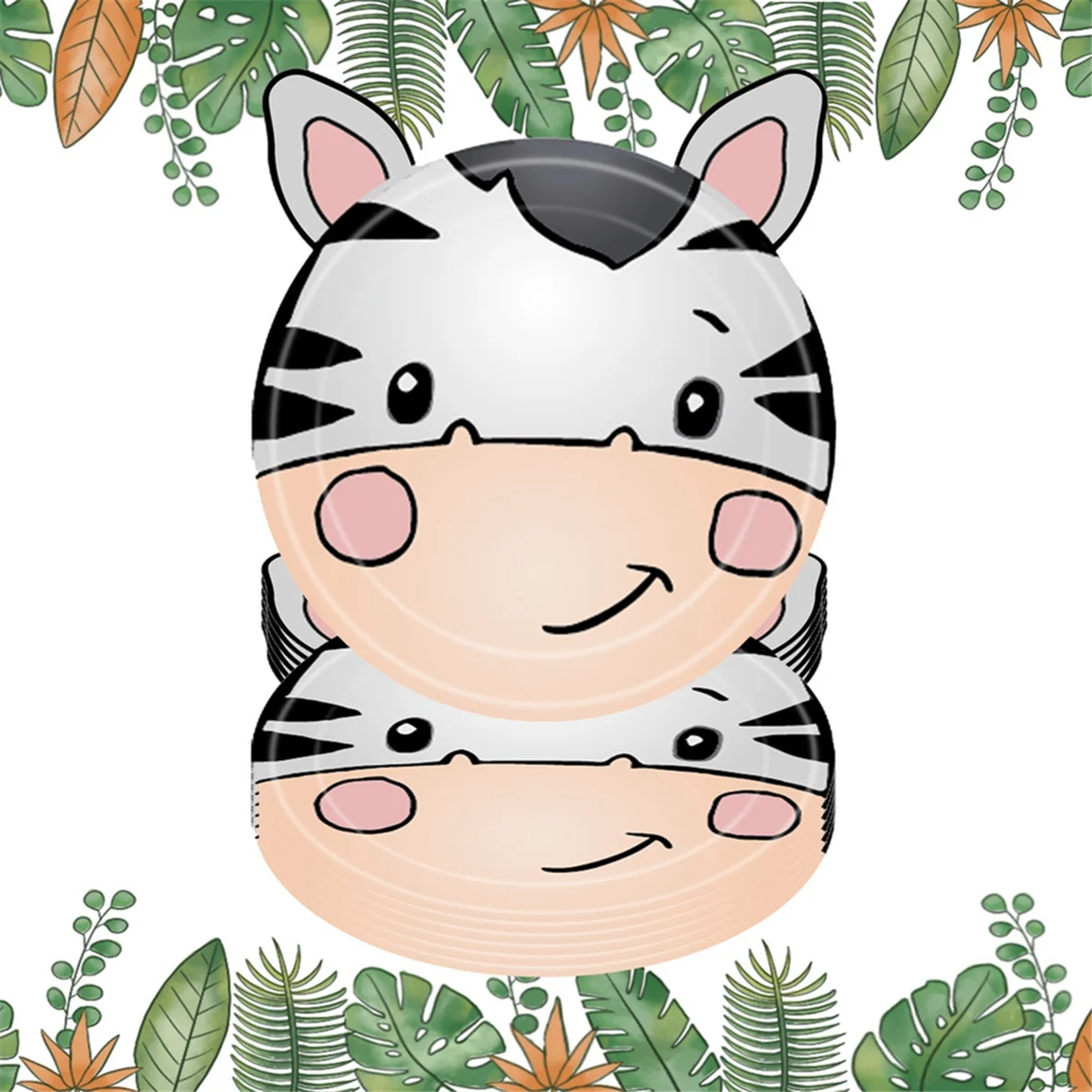 Бумажные тарелки с животными джунглей одноразовые набор столовых приборов для