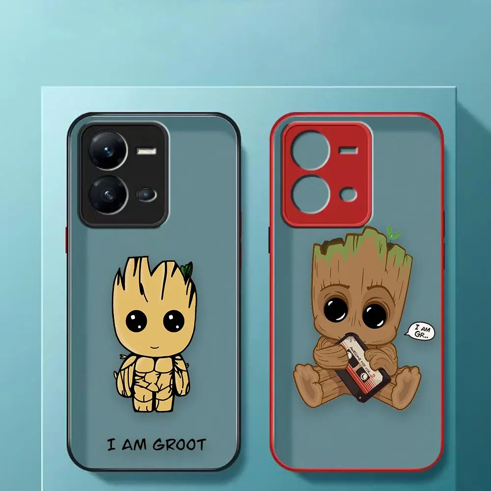 

Matte Case Funda Coque For VIVO V25 23E 21E 21 20 19 17 15 11 11I 5 SE S9 6 5 1 PRO PLUS 5G Case Capa Para Marvel I Am Groot