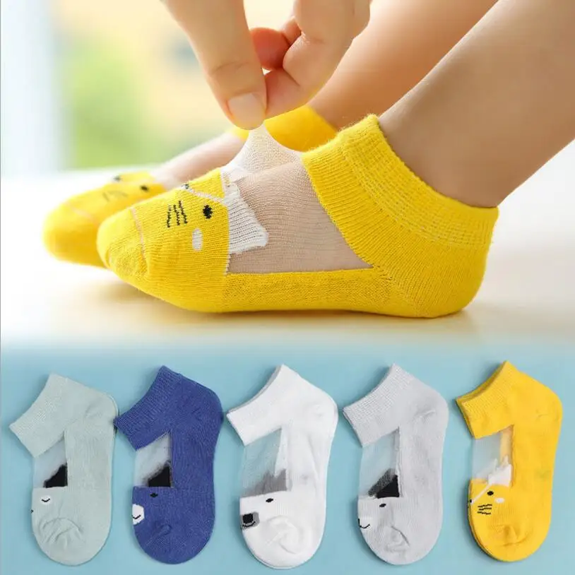 New Summer Boys Girls Kids Socks Set 1-6Y Children Kids Thin Short Socks Cotton Comfortable Child Socks Lot
