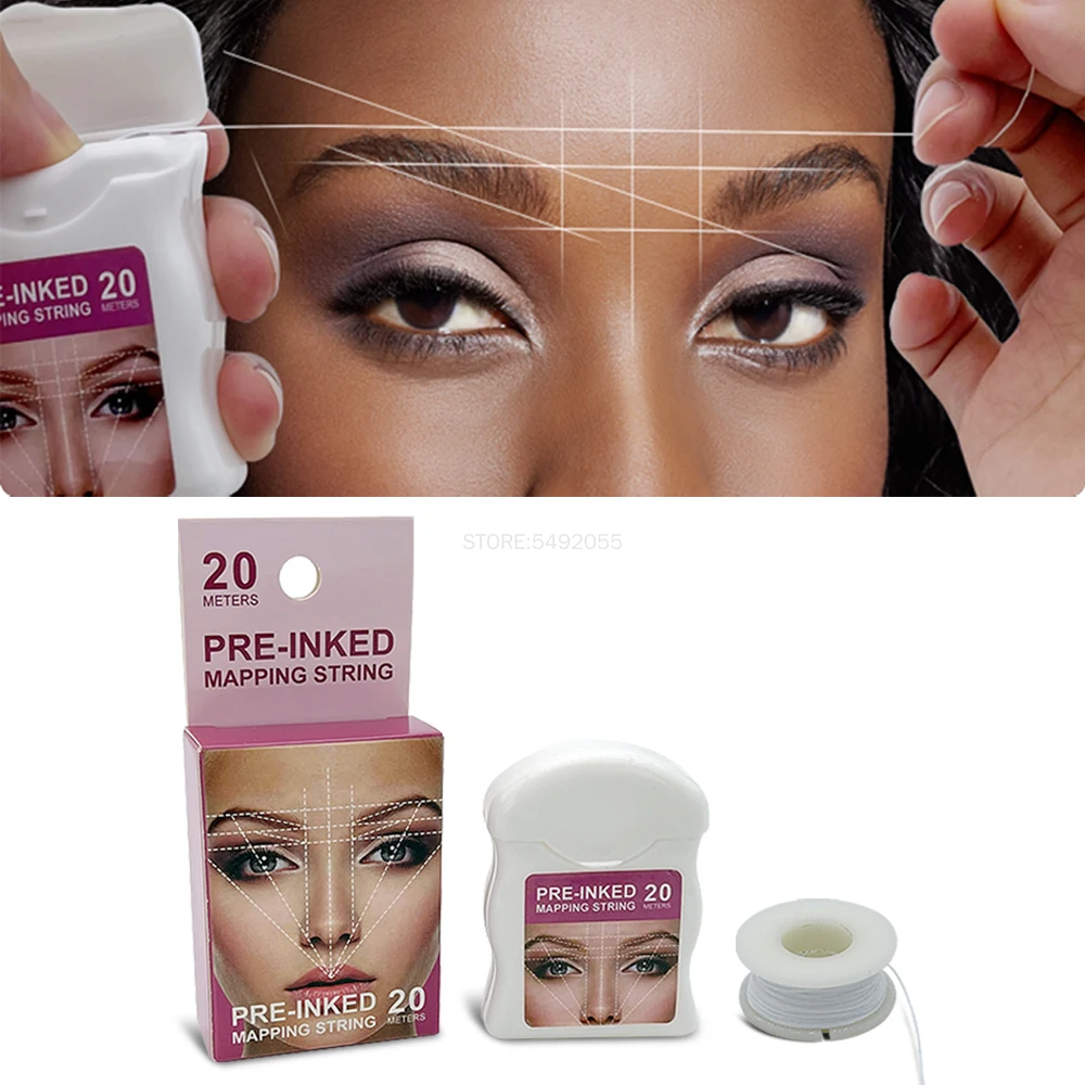 

Sdatter 20 м удлиненная микроблейдинг построение карты струны предварительно вкраплённый белый маркер для бровей нитка для татуажа бровей точка инструменты для красоты Wholes