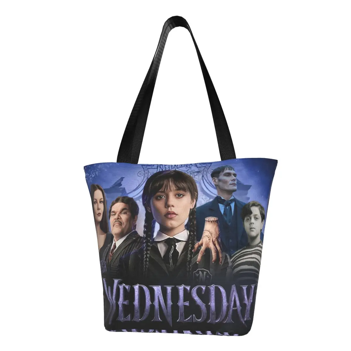 

Милые пакеты-тоуты для покупок в среду adдамс для всей семьи, перерабатываемые сверхнатуральные холщовые сумки через плечо для покупок для п...