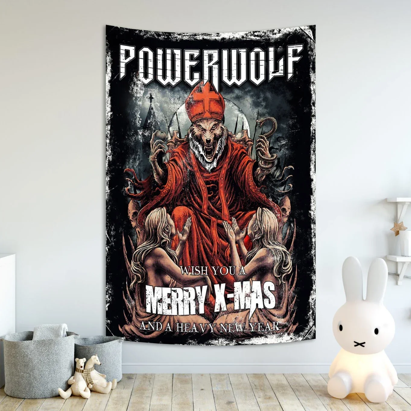 German Power Metal Band Powerwolf Tapestry Bohemian Hippie Bar Dormitory Interior Decor