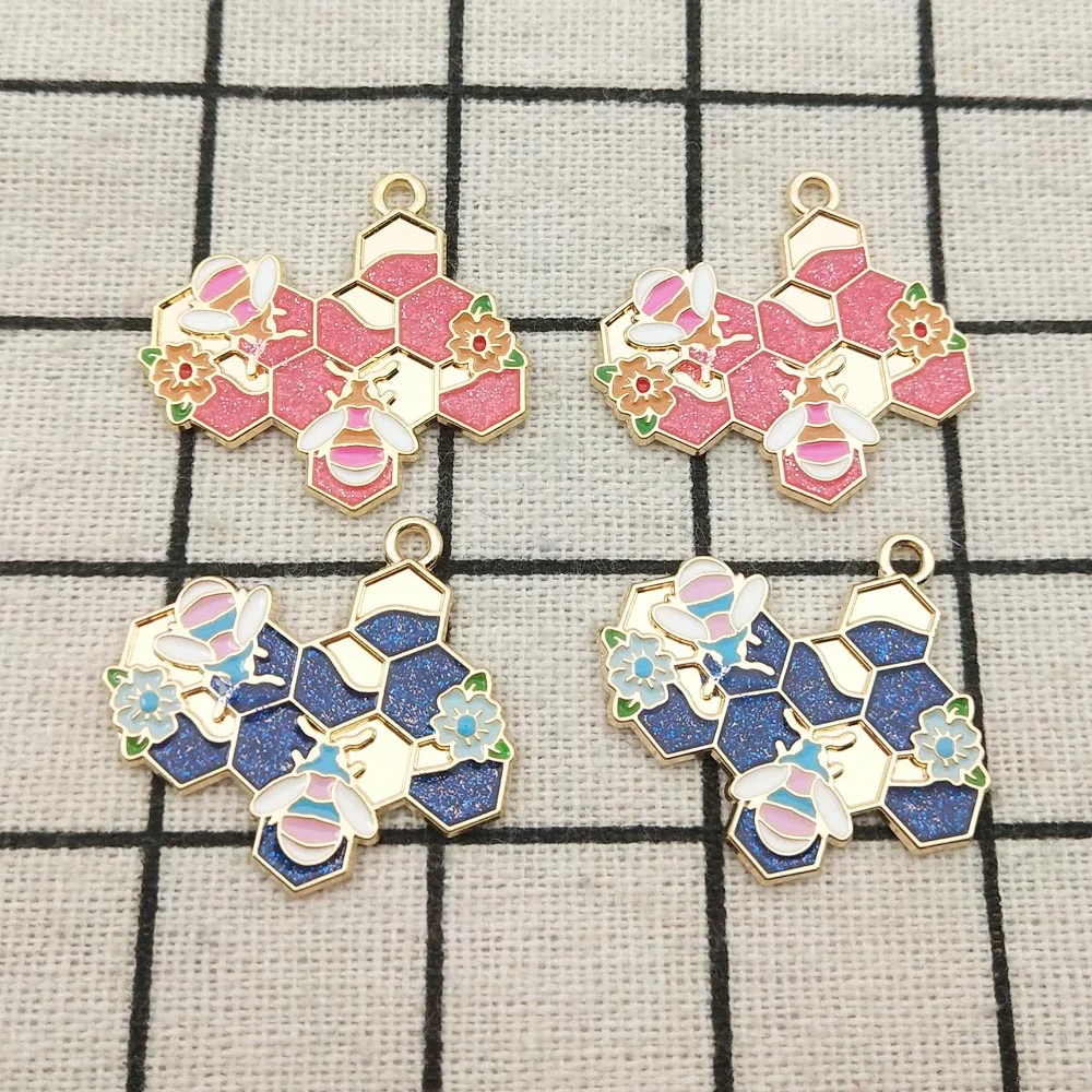 

10 шт. эмалированная сотовая подвеска, ювелирные аксессуары, серьги, подвески, браслет, ожерелье, подвески, товары для рукоделия «сделай сам» ...