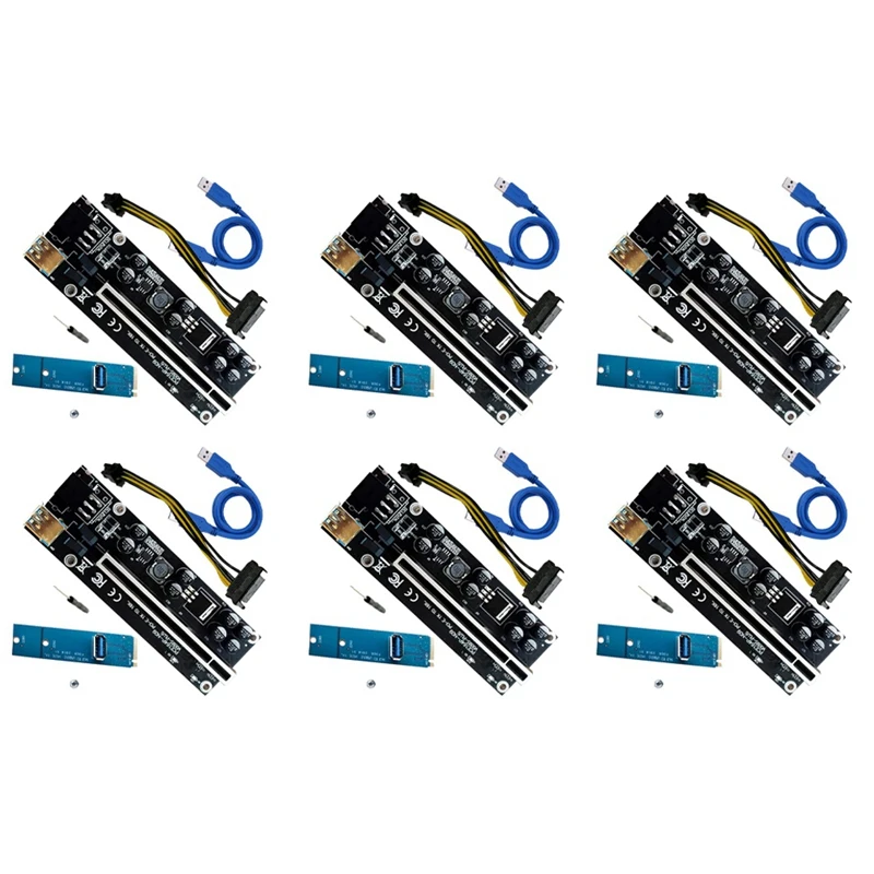 

VER009S PLUS 1X To 16X Riser Card Graphics Card Extension Cable M.2 To USB 3.0 High-Speed Adapter Card 8 Capacitors