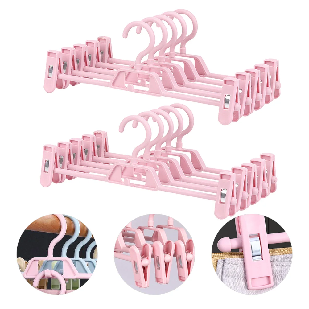 

Hangers Hanger Pantsclips Clip Rack Plasticclothes Space Saving Trouser Tie Organizer Skirt Adjustable Suit Black Drying Heavy