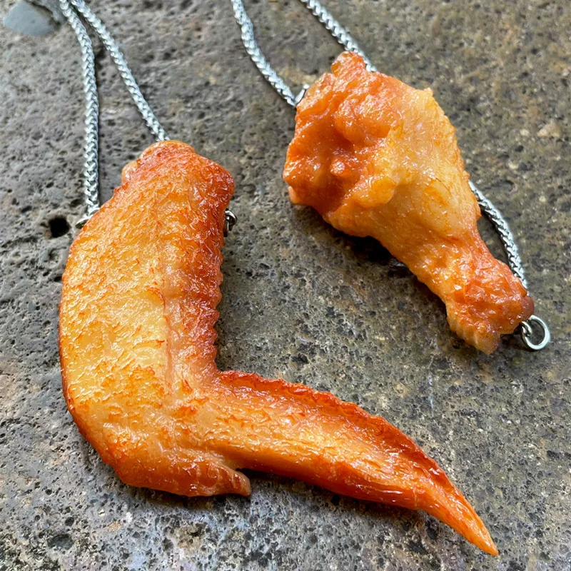 

Funny Handmade Simulation Fried Chicken Pendant Necklace for Women Girls Fashion Cute Funny Accessories Fashion Jewelry