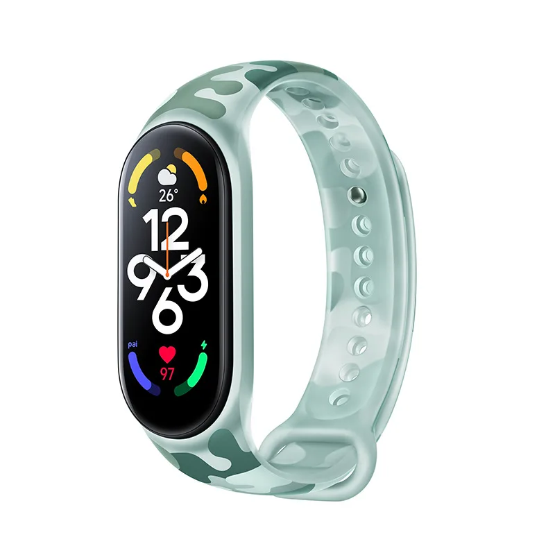 

Силиконовый ремешок для Xiaomi Mi Band 7 6 5, камуфляжный прозрачный сменный Браслет Для Xiaomi Band 7, официальный браслет Correa