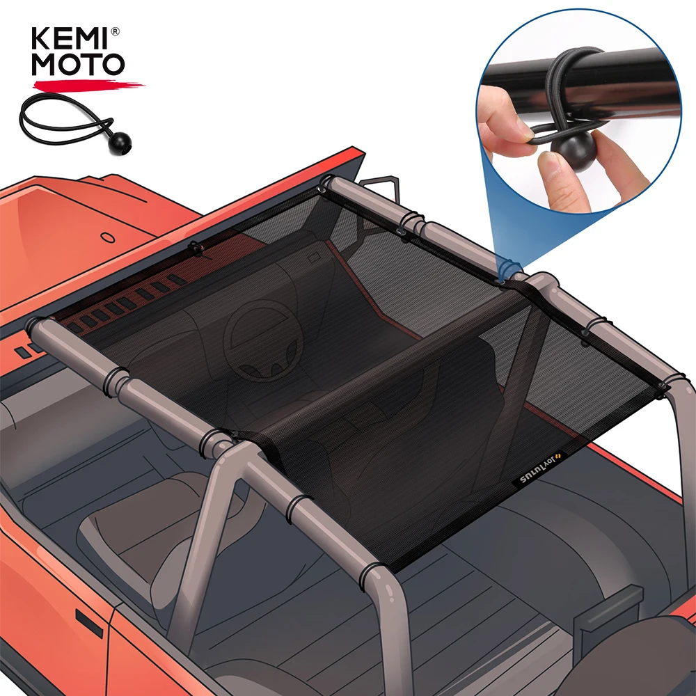 

For Jeep Wrangler YJ 1987-1995 Sunshade UV Protection Reduce Wind Noise Mesh Sun Shade Top Cover Roof Mesh Provides Cover