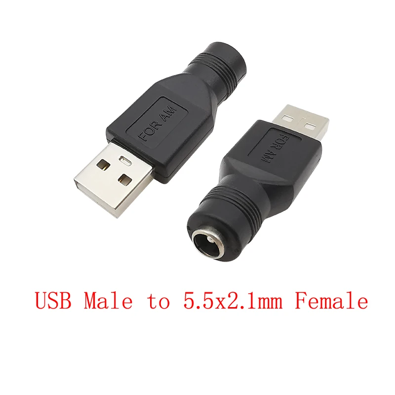 

USB 2.0 тип A штекер/гнездо до 5,5 мм x 2,1 мм разъем питания постоянного тока штекер/гнездо USB на 5 в постоянного тока зарядный штекер конвертер адаптер
