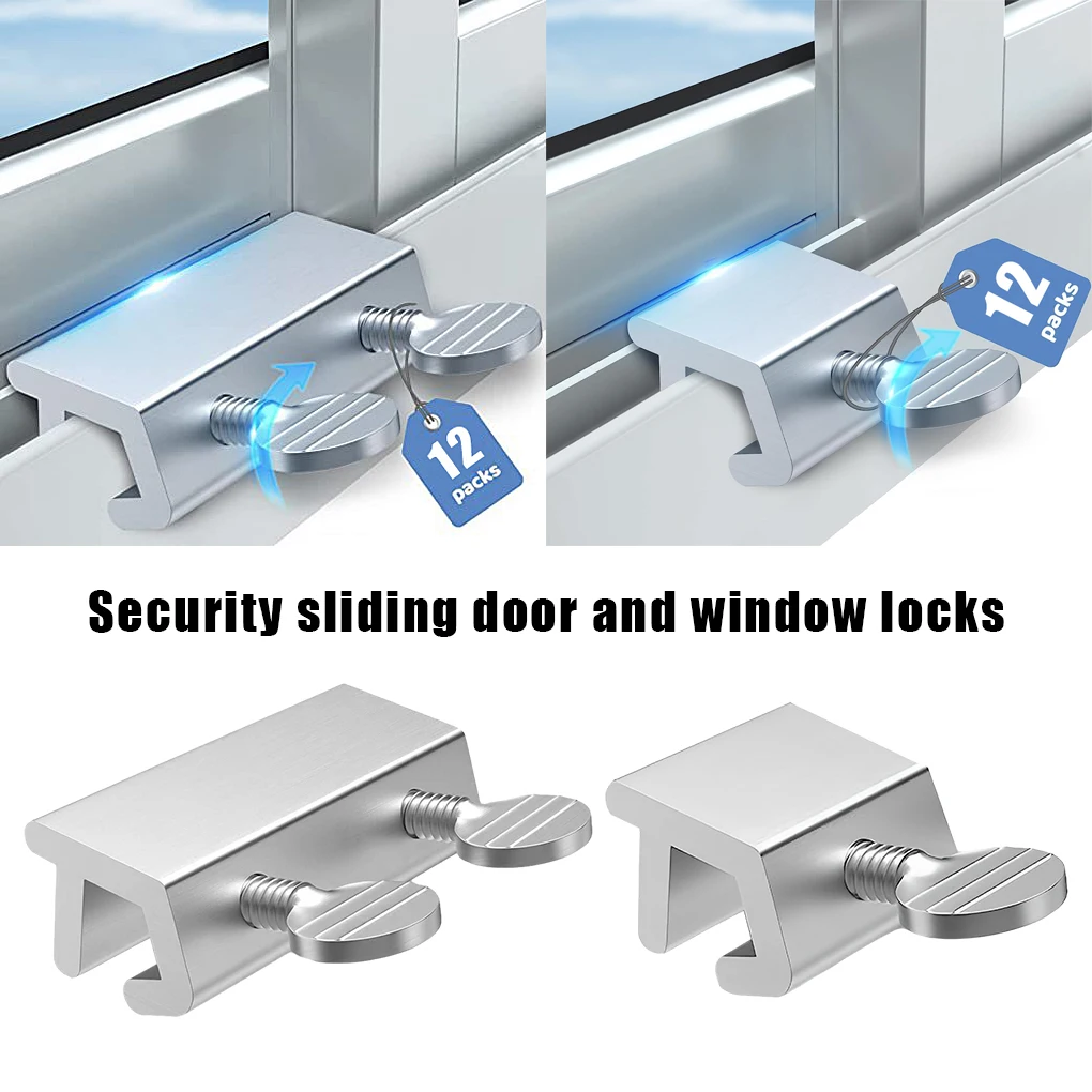

12pack/lot Window Locks Locator Adjustable Sliding Lock Stopper Clips Security Safety Locks For Kids Pets Home Fixed Limit Devic