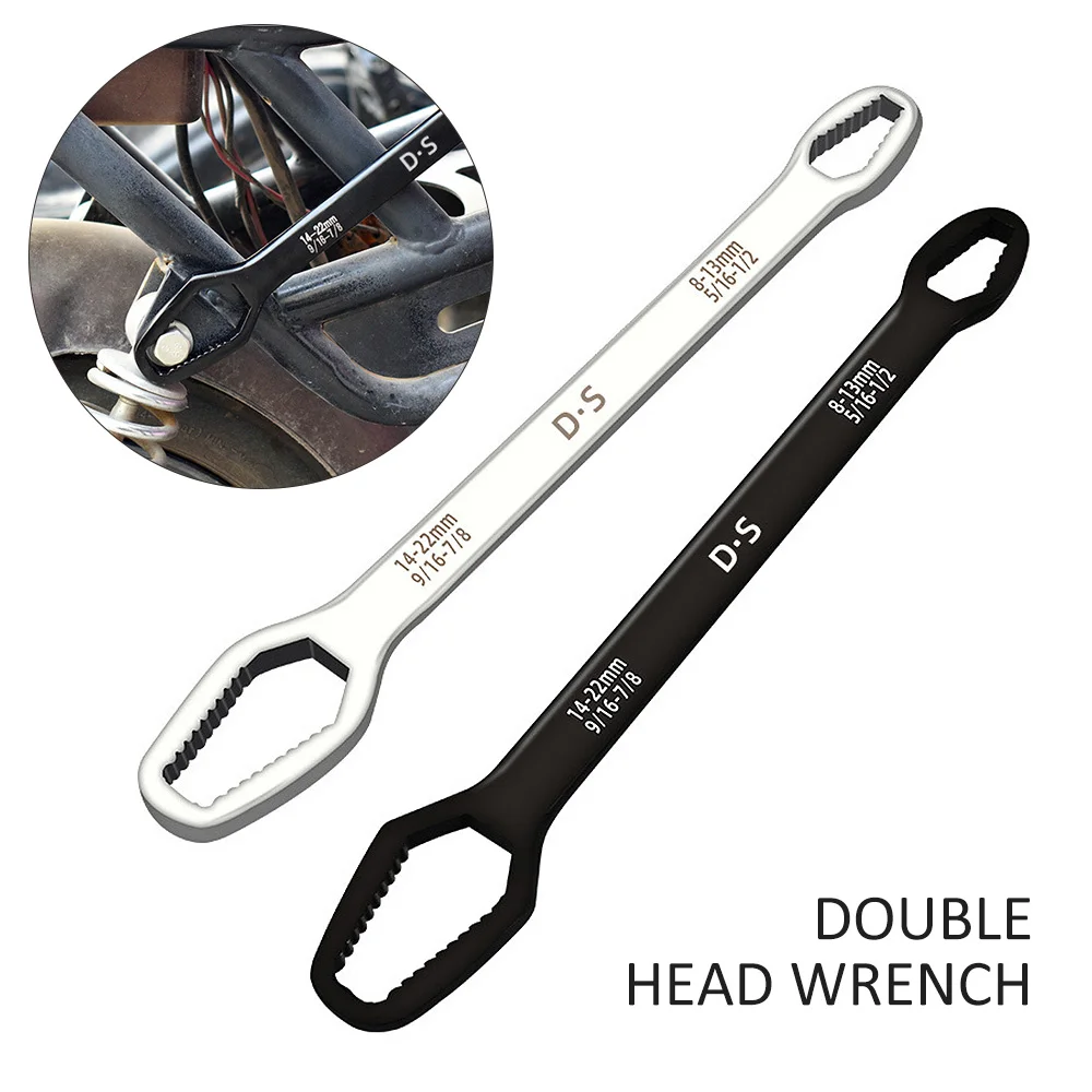 

8-22mm Double-Head Universal Spanner Ratchet Wrench Key Set Screw Nuts Wrenches Repair Double-Headed Self-Tightening Hand Tools