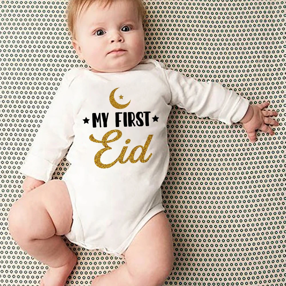 

My First Ramadan New Born Clothes My First Eid Baby Bodysuit Eid Toddler Outfits Newborn Romper Baby Shower Gift Ramadan Gifts