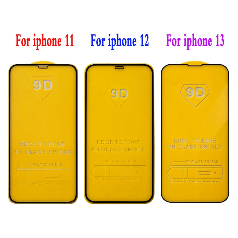 3Pcs 9D HD For iPhone 12 13 14 11 Pro Max Mini XR X XS 7 8 Plus Tempered Glass Screen Protector Protective Film Clear SE2020 SE2