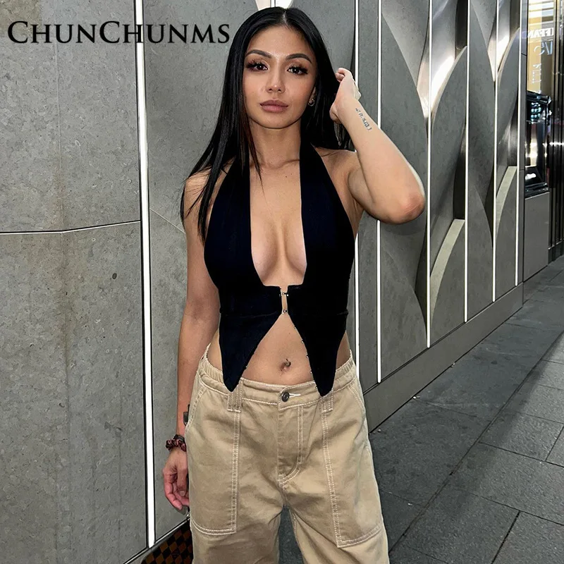 

Женская майка-жилет с V-образным вырезом, Y2k