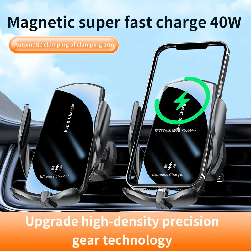 Автомобильное беспроводное зарядное устройство 30 Вт для iPhone 14 13 12 11 Samsung Xiaomi Huawei