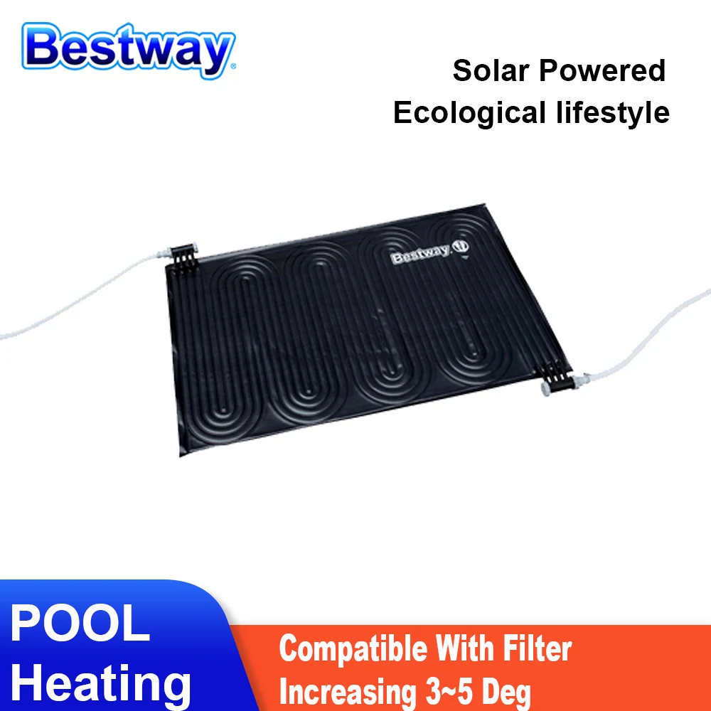 Bestway 58423 Solar Powered Pool Heating Pad 43x67in clearn Solar Heater For AGB Pool Compatible With Filter Increasing 3~5 Deg