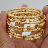 6 pieces of classic ethiopian 5mm new dubai womens gold bracelet party gift african indian ball bracelet middle east wedding