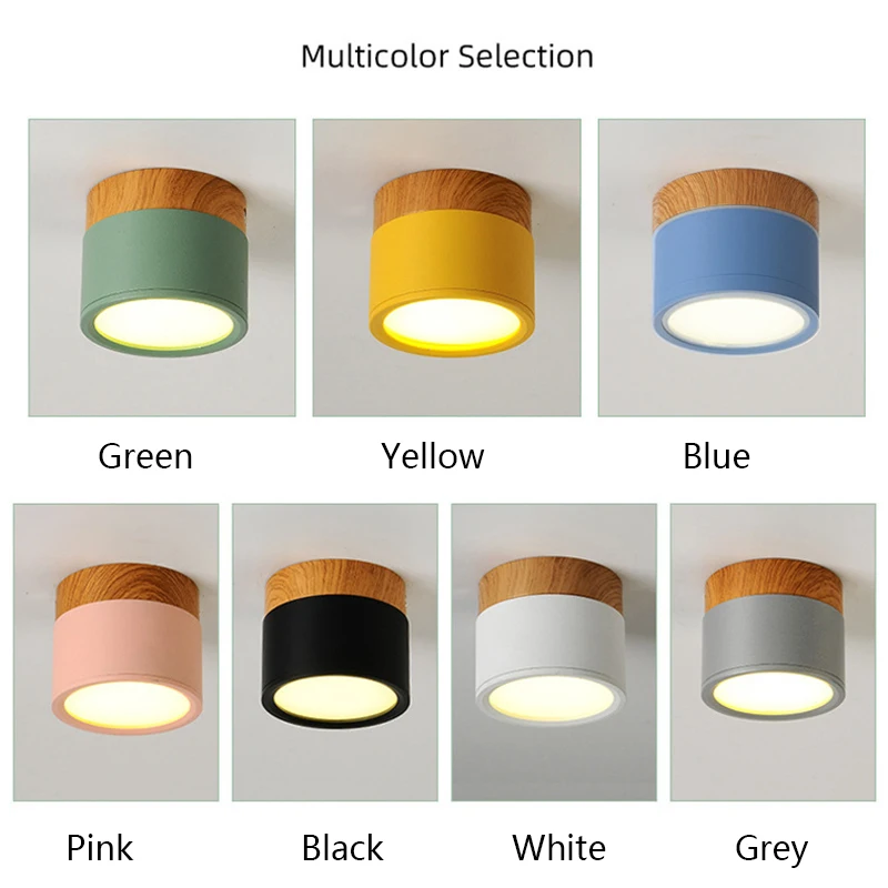 Светодиодные лампы Macaron Wood Art для поверхностного монтажа многоцветные трубчатые