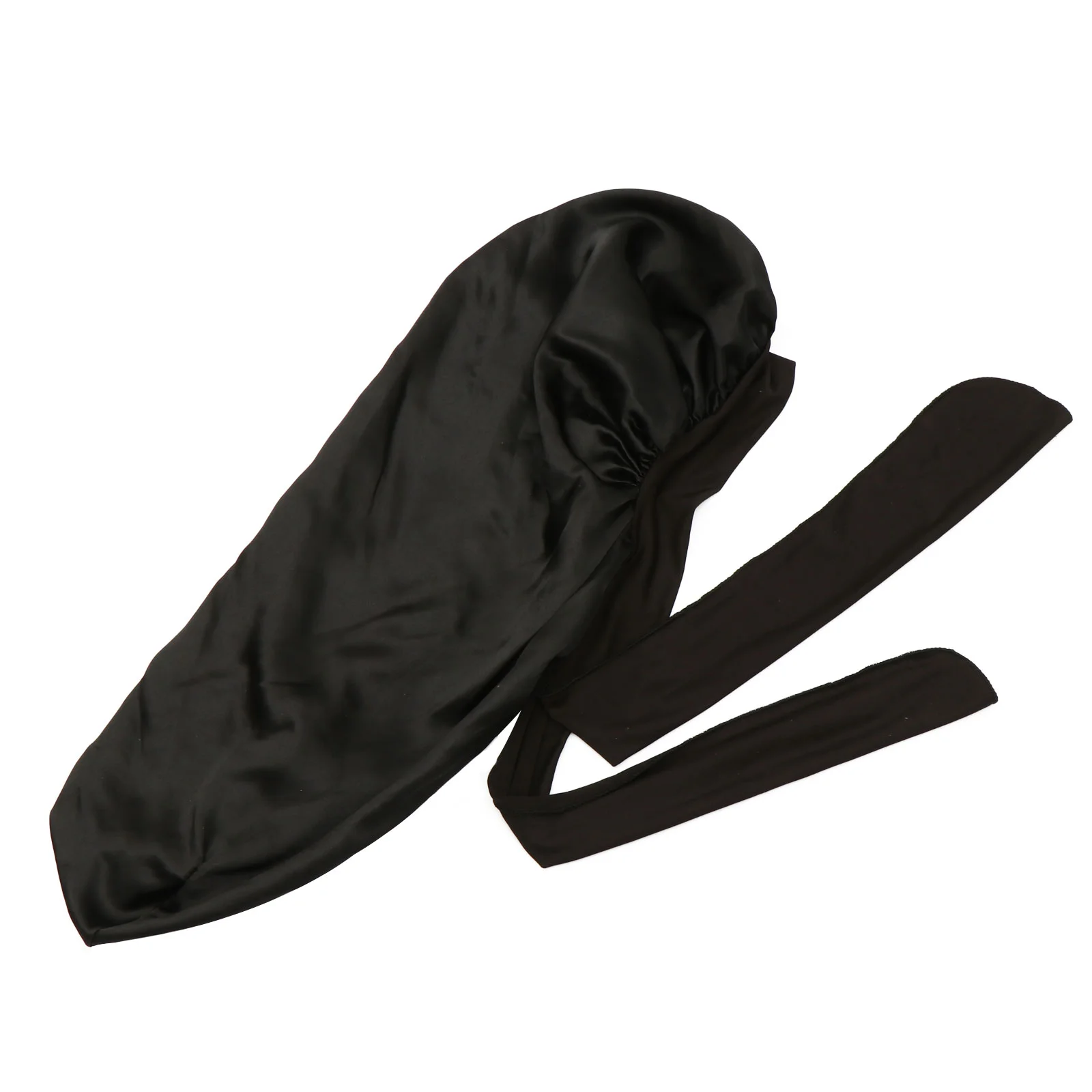 

Long Barrel Miss Black Head Scarf Women Household Shower Caps Satin Hair Bonnets