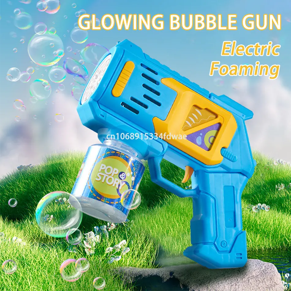 

10 Wells Flashing Bubbles Gun Bubble Machine Summer Outdoor Beach Pool Children's Creation Toys for Kids Interactive Game Gifts