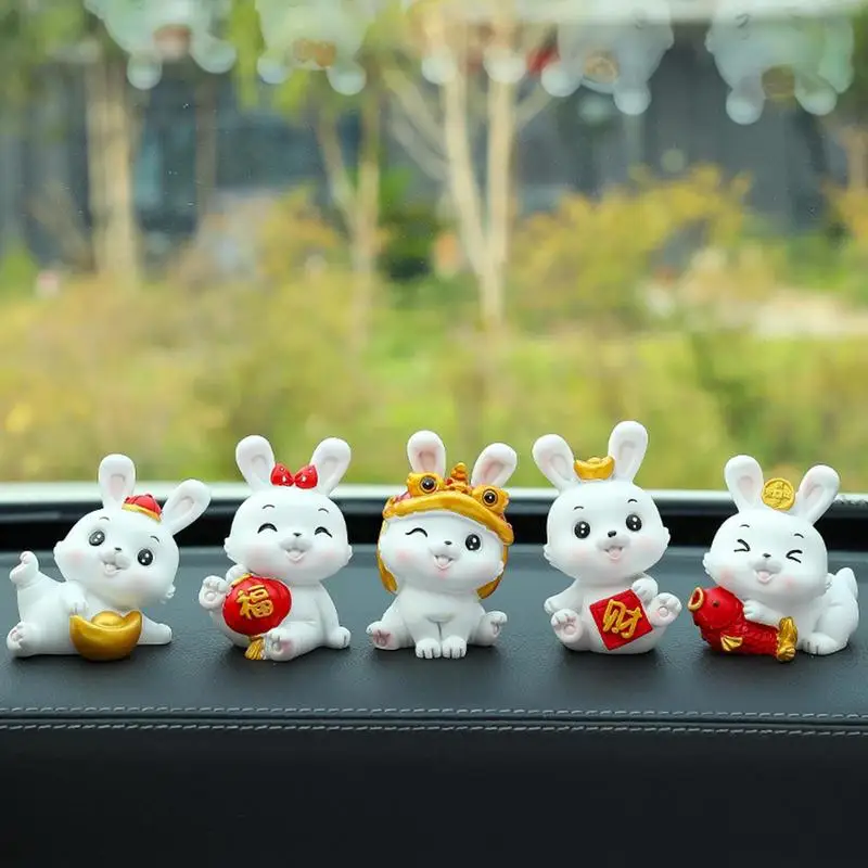 

Cute Car Dashboard Ornaments Resin Rabbit Figurines Rabbit Auto Dashboard Decoration Car Interior Accessories Center Console