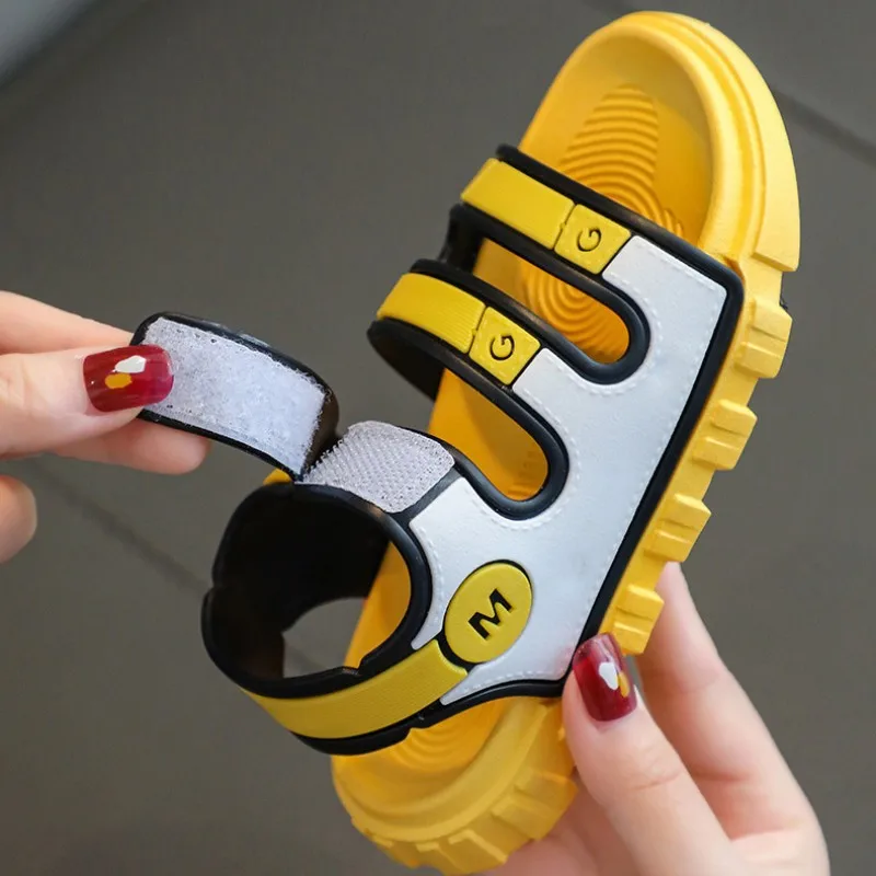 Children's Sandals 2022 New Boys' Summer Open Toe Letter Non Slip Soft Sole Casual Outdoor Sports Sandals enlarge