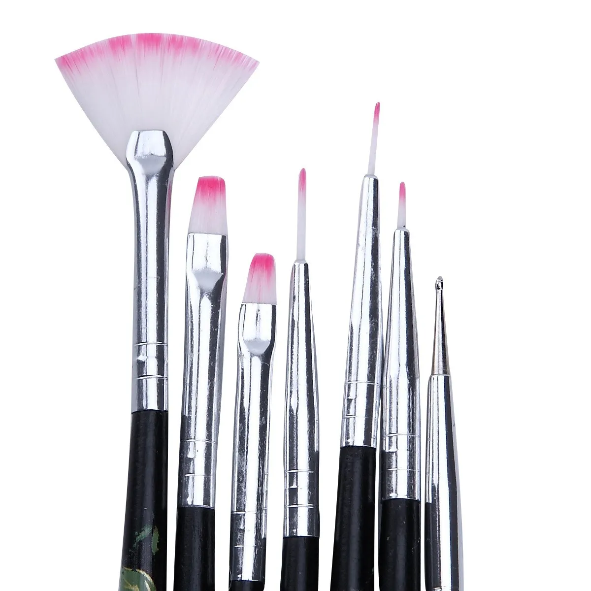 

7 Pcs Set Black Pattern Point Drill Pen Nail Art Pen Manicure Brushes Gradient For Painted Drawing UV Gel Polish Pen