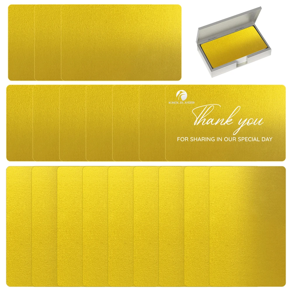 

KINDLELASER 100 шт./лот визитные карточки многоцветный алюминиевый сплав металлический лист тестовый материал для лазерной маркировочной машины
