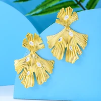 soramoore new diy charm earrings for women bridal wedding girl daily surper jewelry high quality scalloped ginkgo biloba