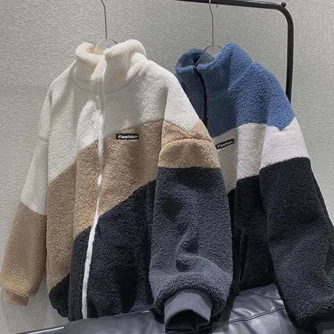 

Мужская теплая куртка на молнии, повседневная флисовая толстовка с капюшоном, верхняя одежда в Корейском стиле, зима 2021