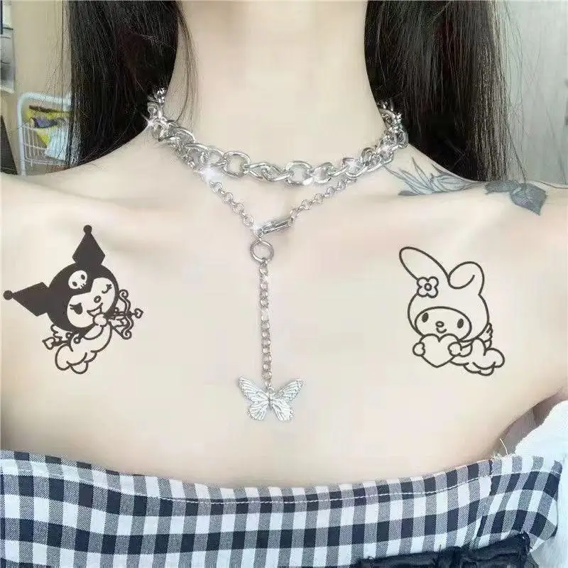 

Sanrio Mymelody Hello Kitty Kuromi Cinnamoroll Cute Kawaii Toys Cartoon Anime Washable Tattoo Stickers Girly Heart Stickers Gift