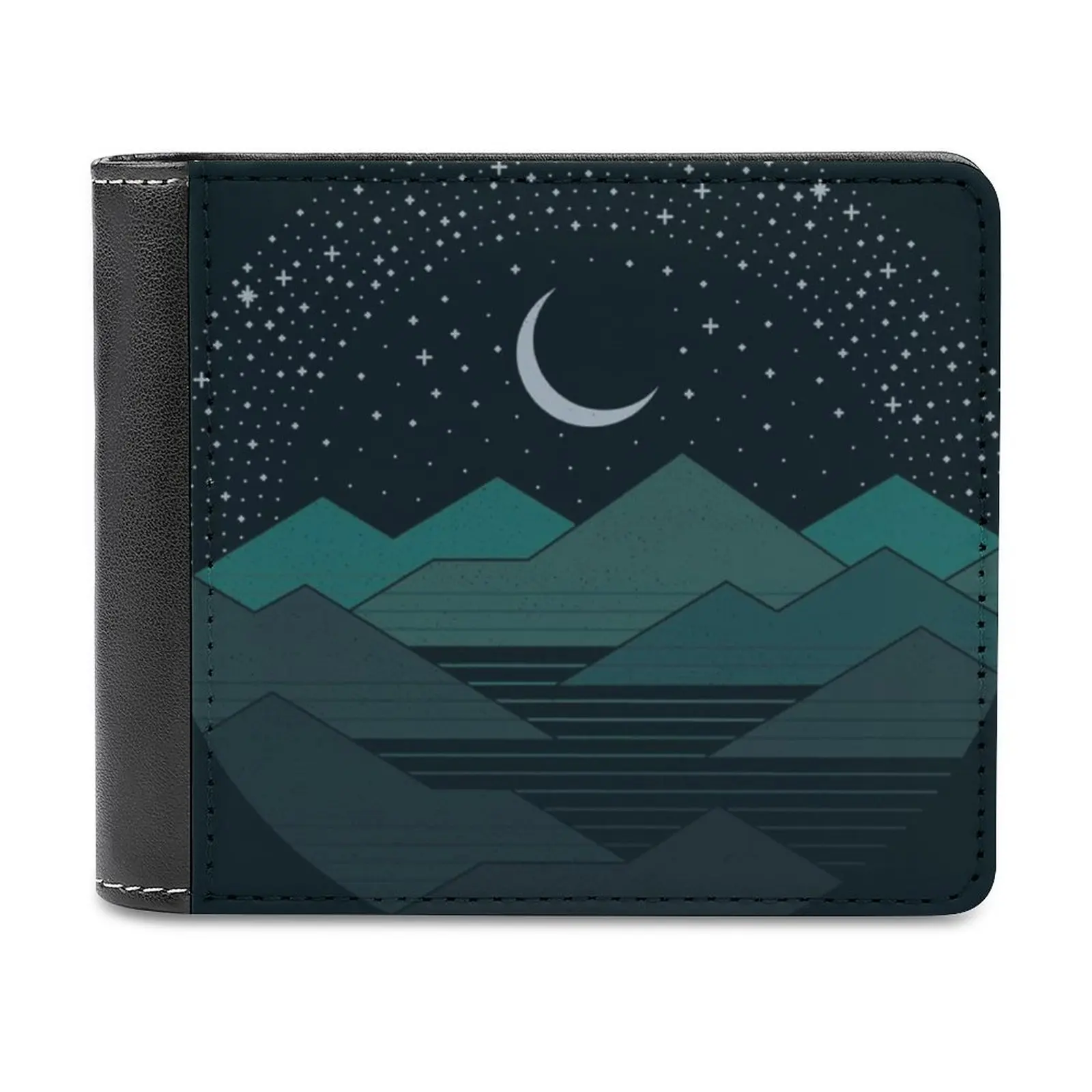 

Between The Mountains And The Stars Men's Wallet Leisure Travel Lightweight Portable Wallets Short Style Male Purse The Paper