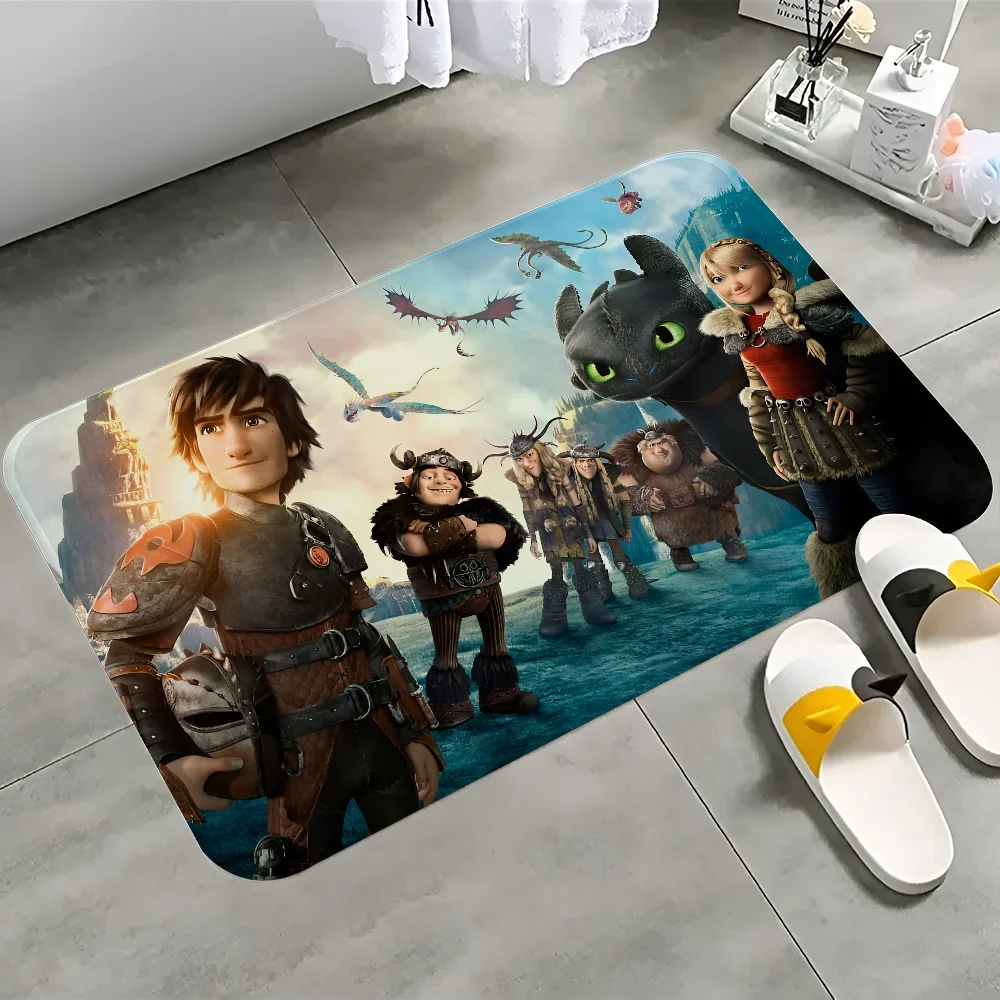 H-How To Train Your D-Dragon Аниме Коврик Современный Стиль Взрослые Противоскользящие