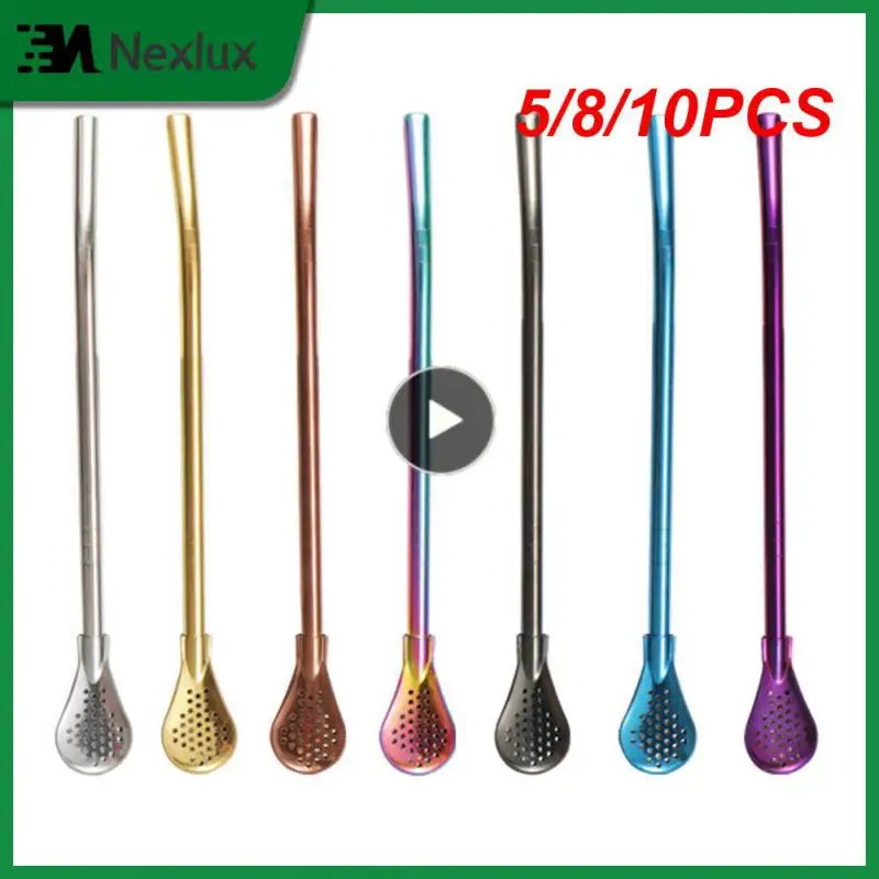 

5/8/10 шт., соломинки из нержавеющей стали