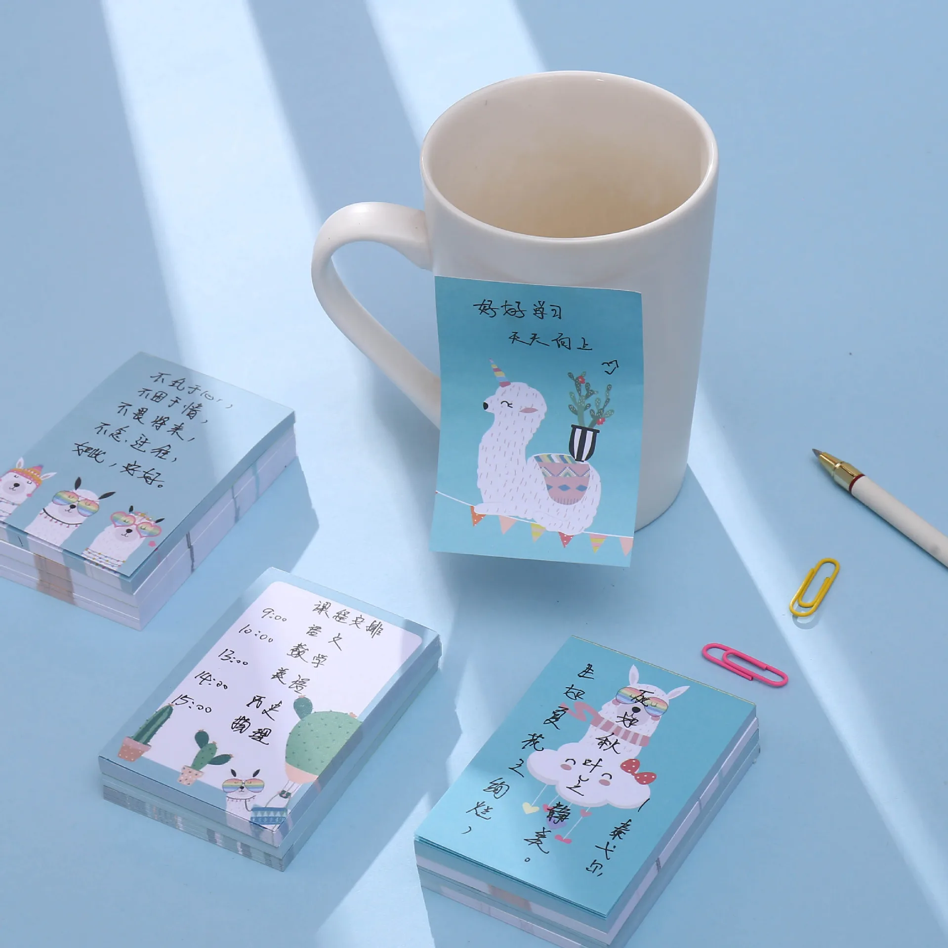 

Korean Cartoon Memo Pads Office Label Paper Students Can Tear Cute Message Sticky Notes School Supplies Stationery Plan Notepad