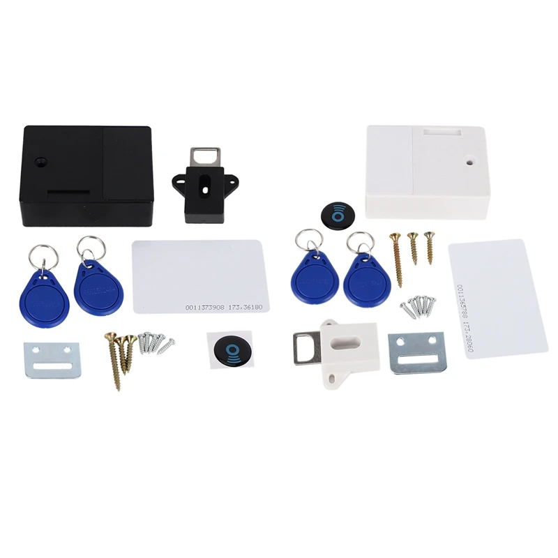 

Hot 2Set RFID Electronic Cabinet Lock DIY For Wooden Drawer Cabinet, Ready For Use & Programmable(Black&White)
