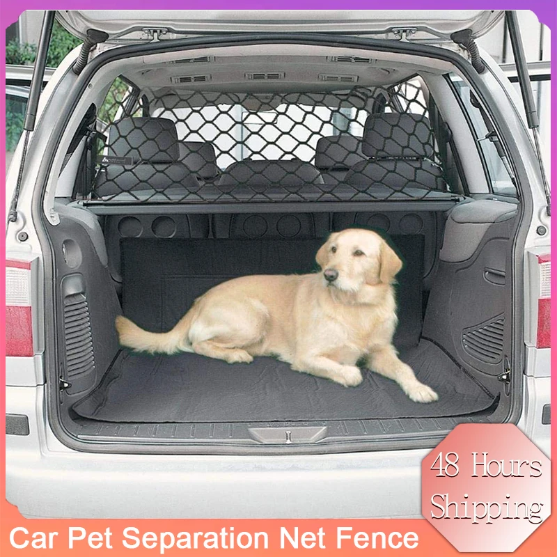 

Dog Protection Net Practical Car Boot Pet Separation Net Fence Safety Barrier Things For Dog Supplies Fit Any Vehicle 120cm*70cm