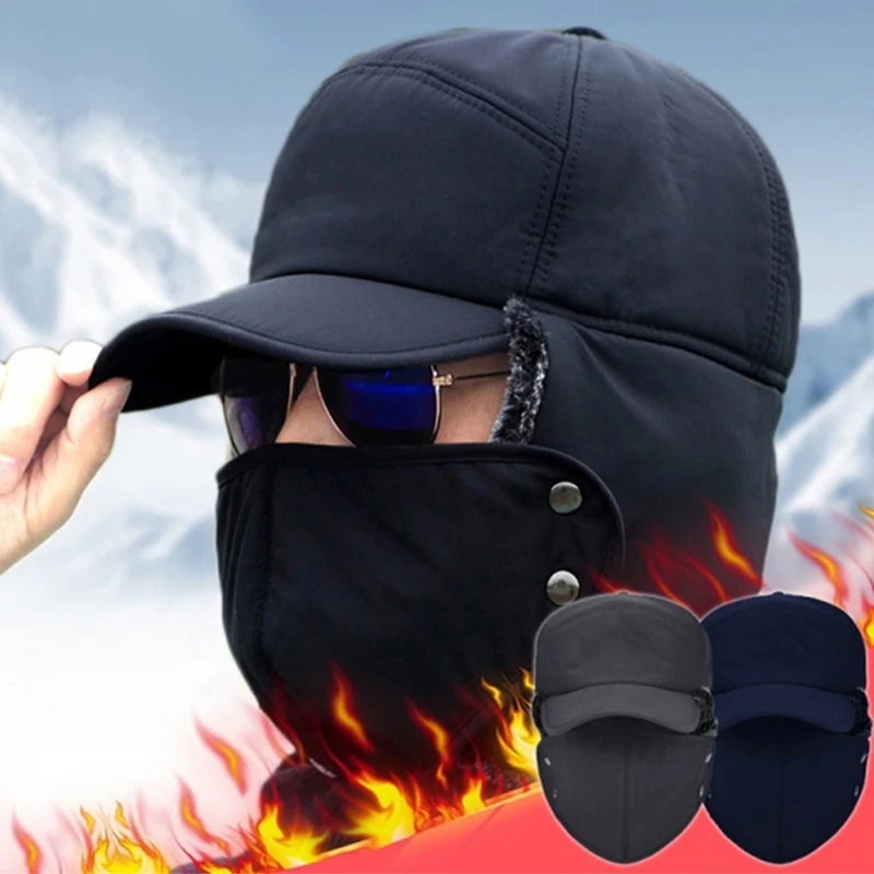 

Шапка-ушанка мужская, зимняя, теплая, ветрозащитная, утепленная