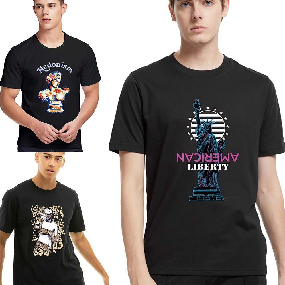 

Sculpture Pattern O-neck Short-Sleeved T-shirt Summer Men's Casual T Shirt for Men Breathable Commuter Streetwear Pullover Tees