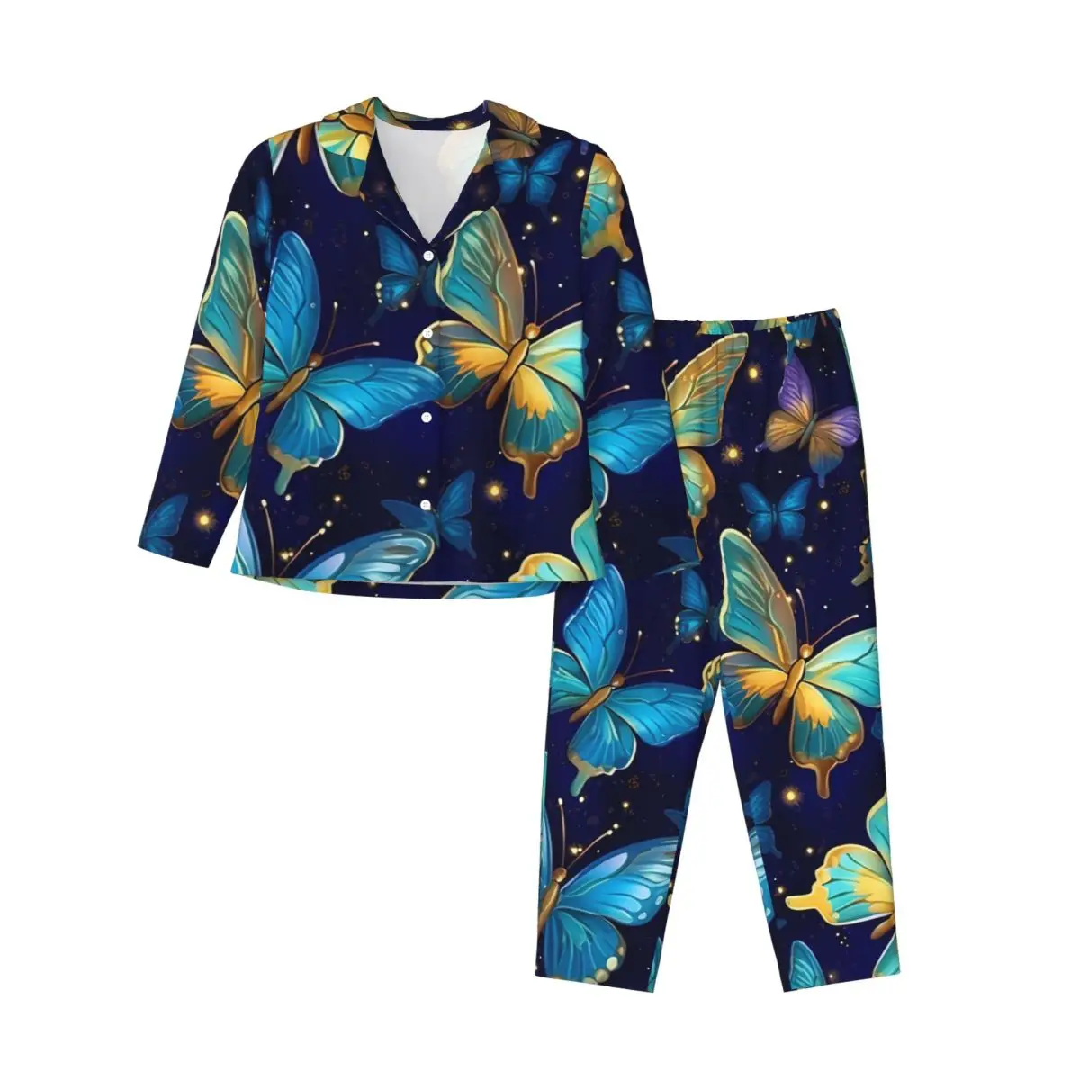 Пижамы женские пастельные бабочки комната пижамы красочные животные из двух