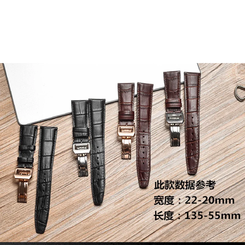 Leather Strap 22mm Men's Waterproof Suitable for IWC Watch Strap Portuguese 7 Leather Strap Portuguese Pilot Belt Bracelet Brown