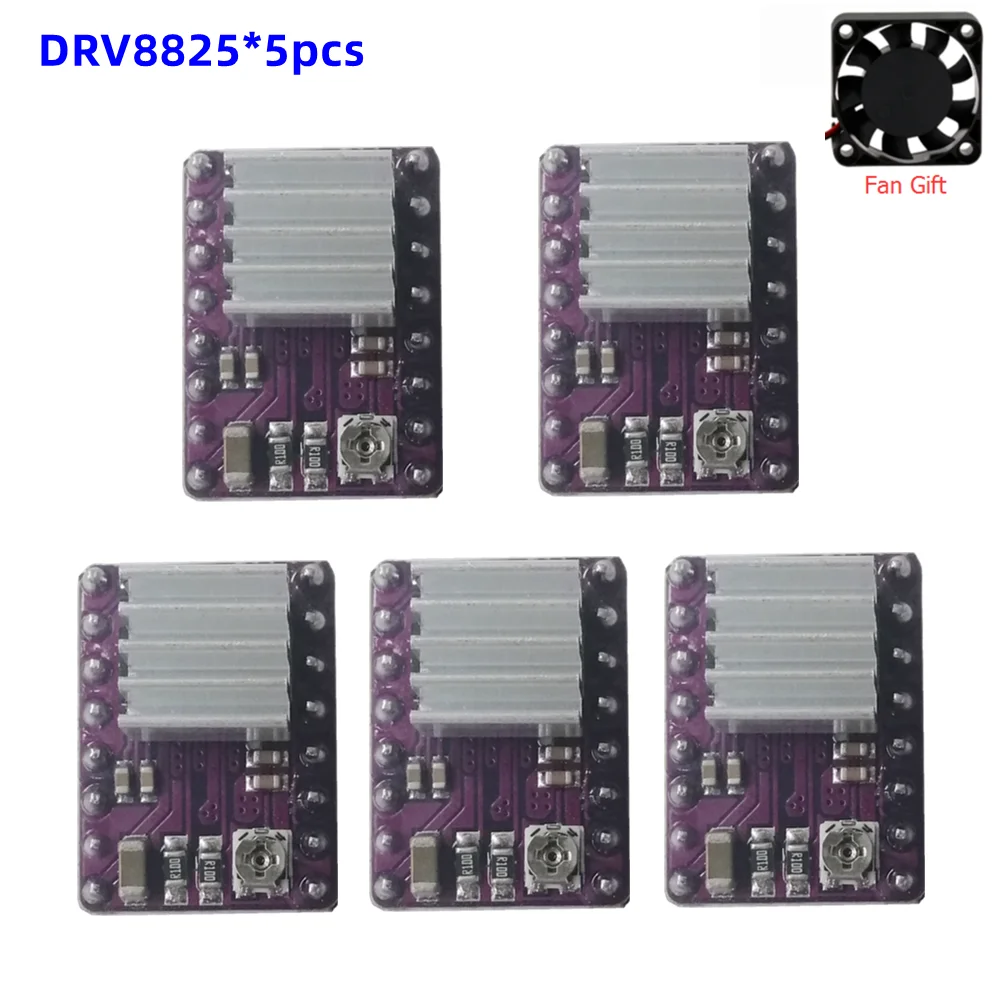 

DRV8825 5PCS stepper motor driver board DRV 8825 stepping driver step engine module heatsinks 3D printer supplies parts