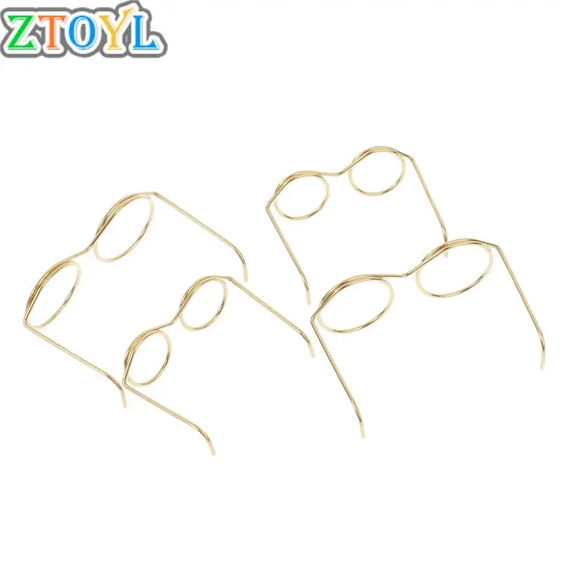 

10pcs/pack 3 sizes Mini Fashion Gold Round Glasses Frame Lensless For Doll Decor Accessories Hot sale