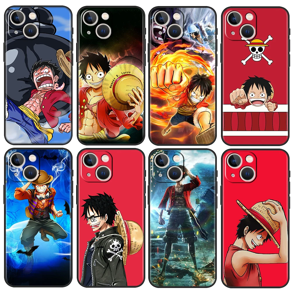 

Popular Anime One Piece For Apple iPhone 13 12 Pro Max Mini 11 Pro XS Max X XR 8 7 6S 6 Plus SE 5S 5 Soft Black Phone Case Funda