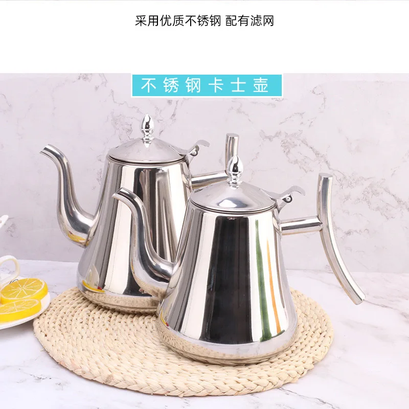 

Fashion Kitchen Thick Tea Pot With Filter Type Hotel Tea Kettle 304 Stainless Steel Water Kettle With Infuser Coffee Pot