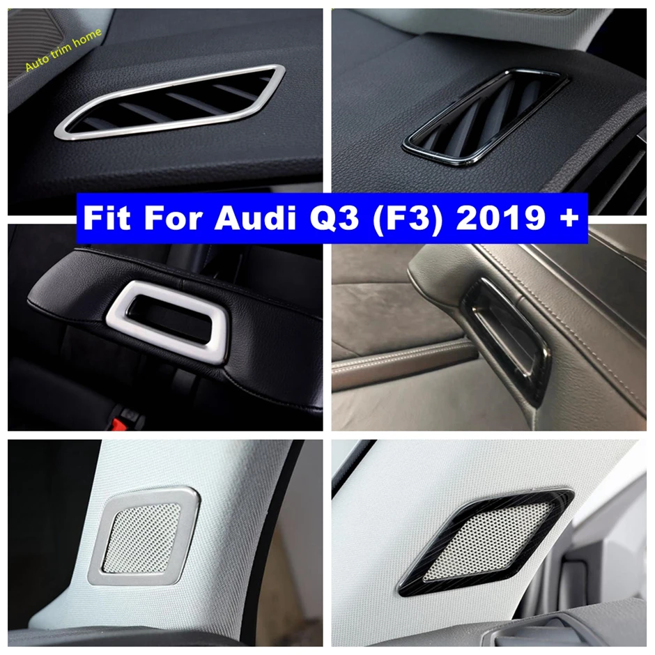 

Silver Accessories Pillar A Speaker Dashboard Air Condition Outlet Vent Rear Armrest Cover Trim For Audi Q3 F3 2019 - 2022 Black