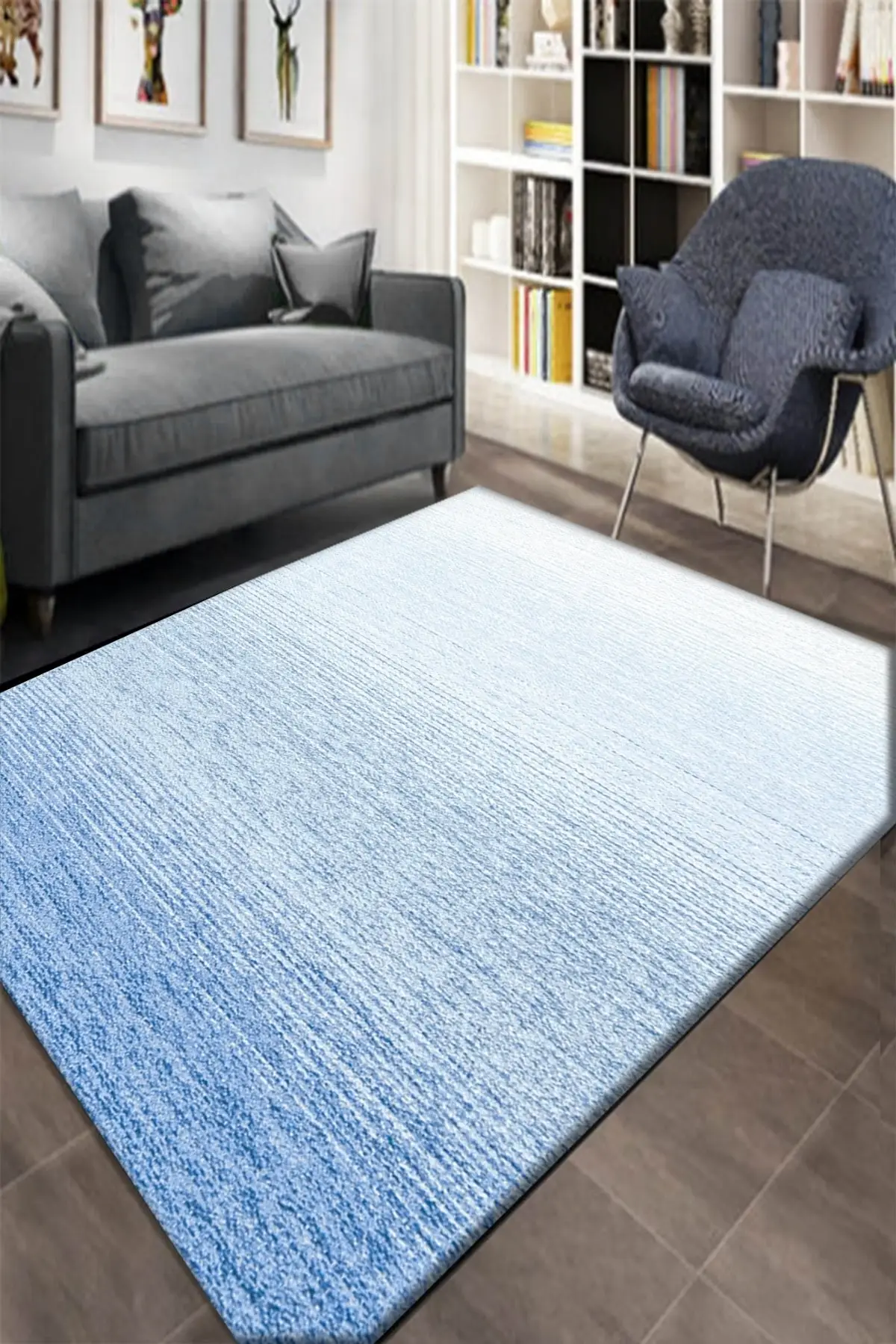 

Домашний декор, чехол для ковров, ковриков, синий градиентный полосатый коврик с шинами, чехол